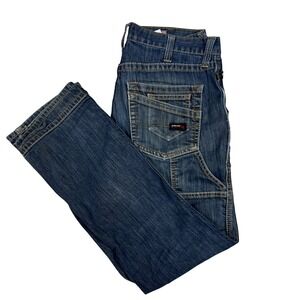 Ariat M4 FR Jeans Men 32x32 Blue Dark Wash Low Rise Straight Leg CAT 2 Welder